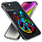 Apple iPhone 15 Pro Max Peace Graffiti Painting Art Hybrid Protective Phone Case Cover