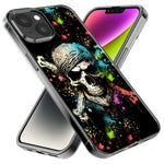 Apple iPhone 12 Pro Fantasy Paint Splash Pirate Skull Hybrid Protective Phone Case Cover