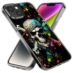 Apple iPhone 15 Pro Fantasy Paint Splash Pirate Skull Hybrid Protective Phone Case Cover
