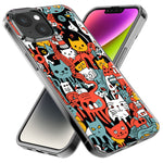 Apple iPhone 12 Psychedelic Cute Cats Friends Pop Art Hybrid Protective Phone Case Cover