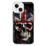 Apple iPhone 15 Plus British UK Flag Skull Hybrid Protective Phone Case Cover