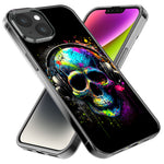 Apple iPhone 15 Pro Max Fantasy Skull Headphone Colorful Pop Art Hybrid Protective Phone Case Cover