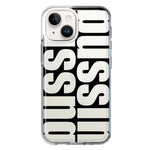 Apple iPhone 15 Plus Black Clear Funny Text Quote Bussin Hybrid Protective Phone Case Cover