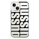 Apple iPhone 15 Black Clear Funny Text Quote Bussin Hybrid Protective Phone Case Cover