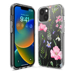 Apple iPhone 15 Spring Pastel Wild Flowers Summer Classy Elegant Beautiful Hybrid Protective Phone Case Cover