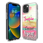Apple iPhone 12 Summer Brush Strokes Sunrise Sunburn Sunset Repeat Hybrid Protective Phone Case Cover