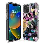 Apple iPhone XS Zebra Stripes Tropical Flowers Purple Blue Summer Vibes Hybrid Protective Phone Case Cover