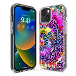 Apple iPhone 12 Pro Vibrant Pink Purple Tie Dye Summer Leopard Swirl Rainbow Hybrid Protective Phone Case Cover