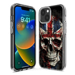 Apple iPhone 15 Pro Max British UK Flag Skull Hybrid Protective Phone Case Cover