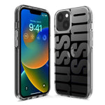 Apple iPhone 11 Black Clear Funny Text Quote Bussin Hybrid Protective Phone Case Cover