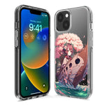 Apple iPhone 12 Pro Kawaii Manga Pink Cherry Blossom Japanese Girl Boat Hybrid Protective Phone Case Cover