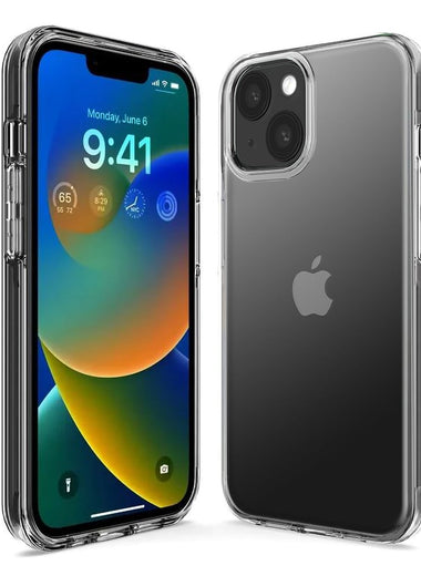 Apple iPhone 15 Clear Shockproof Heavy Duty Double Layer Dual Hybrid Protective Phone Case Cover