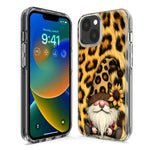 Apple iPhone 15 Pro Max Gnome Sunflower Leopard Hybrid Protective Phone Case Cover