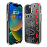 Apple iPhone 15 Pro Max Cute Halloween Spooky Horror Scary Characters Friends Hybrid Protective Phone Case Cover