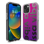 Apple iPhone 14 Pro Purple Clear Funny Text Quote Issa Vibe Hybrid Protective Phone Case Cover