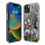 Apple iPhone 11 Pro Max Lavender Dragonfly Butterflies Spring Flowers Hybrid Protective Phone Case Cover
