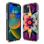 Apple iPhone 13 Mini Mandala Geometry Abstract Star Pattern Hybrid Protective Phone Case Cover