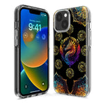 Apple iPhone XS Mandala Geometry Abstract Dragon Pattern Hybrid Protective Phone Case Cover