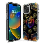 Apple iPhone 15 Pro Max Mandala Geometry Abstract Dragon Pattern Hybrid Protective Phone Case Cover