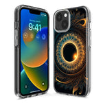 Apple iPhone 12 Mandala Geometry Abstract Eclipse Pattern Hybrid Protective Phone Case Cover