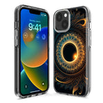 Apple iPhone 15 Pro Max Mandala Geometry Abstract Eclipse Pattern Hybrid Protective Phone Case Cover
