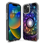Apple iPhone 15 Pro Max Mandala Geometry Abstract Galaxy Pattern Hybrid Protective Phone Case Cover