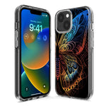 Apple iPhone 15 Pro Max Mandala Geometry Abstract Butterfly Pattern Hybrid Protective Phone Case Cover