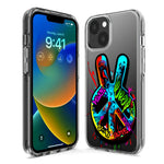 Apple iPhone 15 Pro Max Peace Graffiti Painting Art Hybrid Protective Phone Case Cover