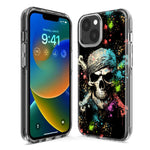 Apple iPhone 15 Plus Fantasy Paint Splash Pirate Skull Hybrid Protective Phone Case Cover