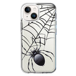 Apple iPhone 14 Creepy Black Spider Web Halloween Horror Spooky Hybrid Protective Phone Case Cover