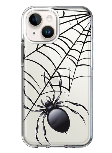 Apple iPhone 13 Creepy Black Spider Web Halloween Horror Spooky Hybrid Protective Phone Case Cover