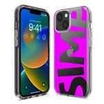 Apple iPhone 11 Hot Pink Clear Funny Text Quote Simp Hybrid Protective Phone Case Cover