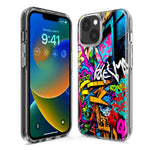 Apple iPhone 15 Pro Urban Graffiti Street Art Painting Hybrid Protective Phone Case Cover