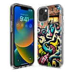 Apple iPhone 14 Pro Max Urban Graffiti Wall Art Painting Hybrid Protective Phone Case Cover