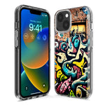 Apple iPhone 15 Pro Max Urban Graffiti Wall Art Painting Hybrid Protective Phone Case Cover