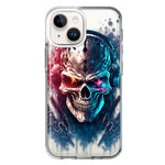 Apple iPhone 14 Plus Cyberpunk Machine Headphones Skull Double Layer Phone Case Cover
