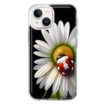 Apple iPhone 15 Cute White Daisy Red Ladybug Double Layer Phone Case Cover