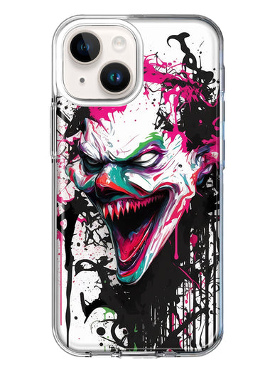 Apple iPhone 15 Plus Evil Joker Face Painting Graffiti Hybrid Protective Phone Case Cover