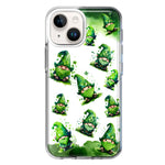 Apple iPhone 14 Plus Gnomes Shamrock Lucky Green Clover St. Patrick Hybrid Protective Phone Case Cover