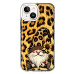 Apple iPhone 13 Mini Gnome Sunflower Leopard Hybrid Protective Phone Case Cover