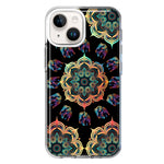 Apple iPhone 13 Mandala Geometry Abstract Elephant Pattern Hybrid Protective Phone Case Cover
