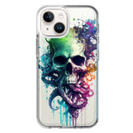 Apple iPhone 15 Plus Fantasy Octopus Tentacles Skull Hybrid Protective Phone Case Cover