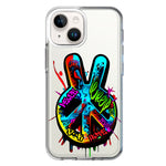 Apple iPhone 14 Peace Graffiti Painting Art Hybrid Protective Phone Case Cover
