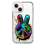 Apple iPhone 15 Plus Peace Graffiti Painting Art Hybrid Protective Phone Case Cover