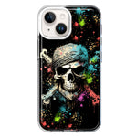 Apple iPhone 14 Plus Fantasy Paint Splash Pirate Skull Hybrid Protective Phone Case Cover