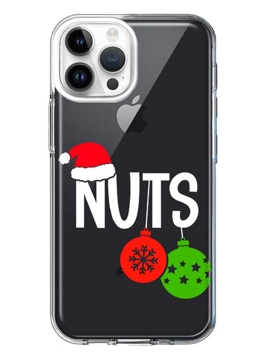 Apple iPhone 15 Pro Christmas Funny Couples Chest Nuts Ornaments Hybrid Protective Phone Case Cover