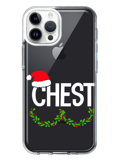 Apple iPhone 15 Pro Christmas Funny Ornaments Couples Chest Nuts Hybrid Protective Phone Case Cover