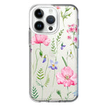 Apple iPhone 14 Pro Spring Pastel Wild Flowers Summer Classy Elegant Beautiful Hybrid Protective Phone Case Cover