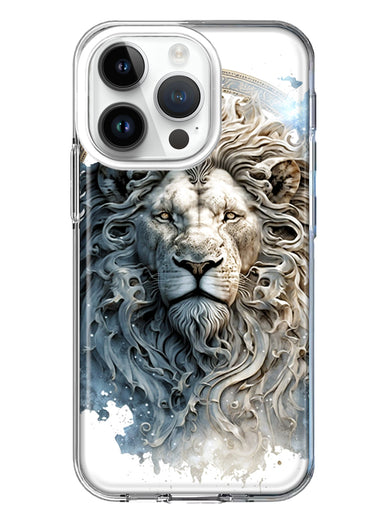 Apple iPhone 14 Pro Abstract Lion Sculpture Hybrid Protective Phone Case Cover