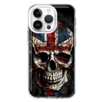 Apple iPhone 14 Pro British UK Flag Skull Hybrid Protective Phone Case Cover